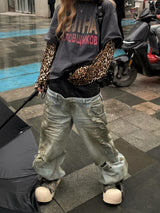 LEOPARD PRINT LONG SLEEVE TEE