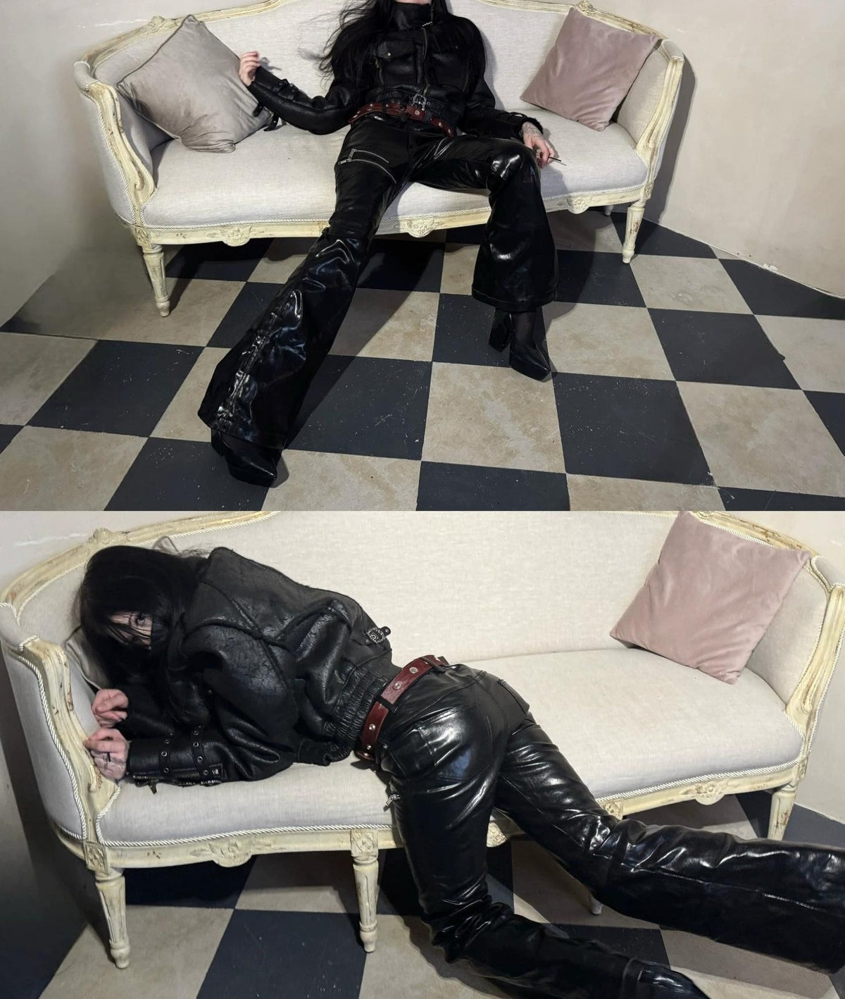 LIQUID METAL ZIPPER WAX PANTS