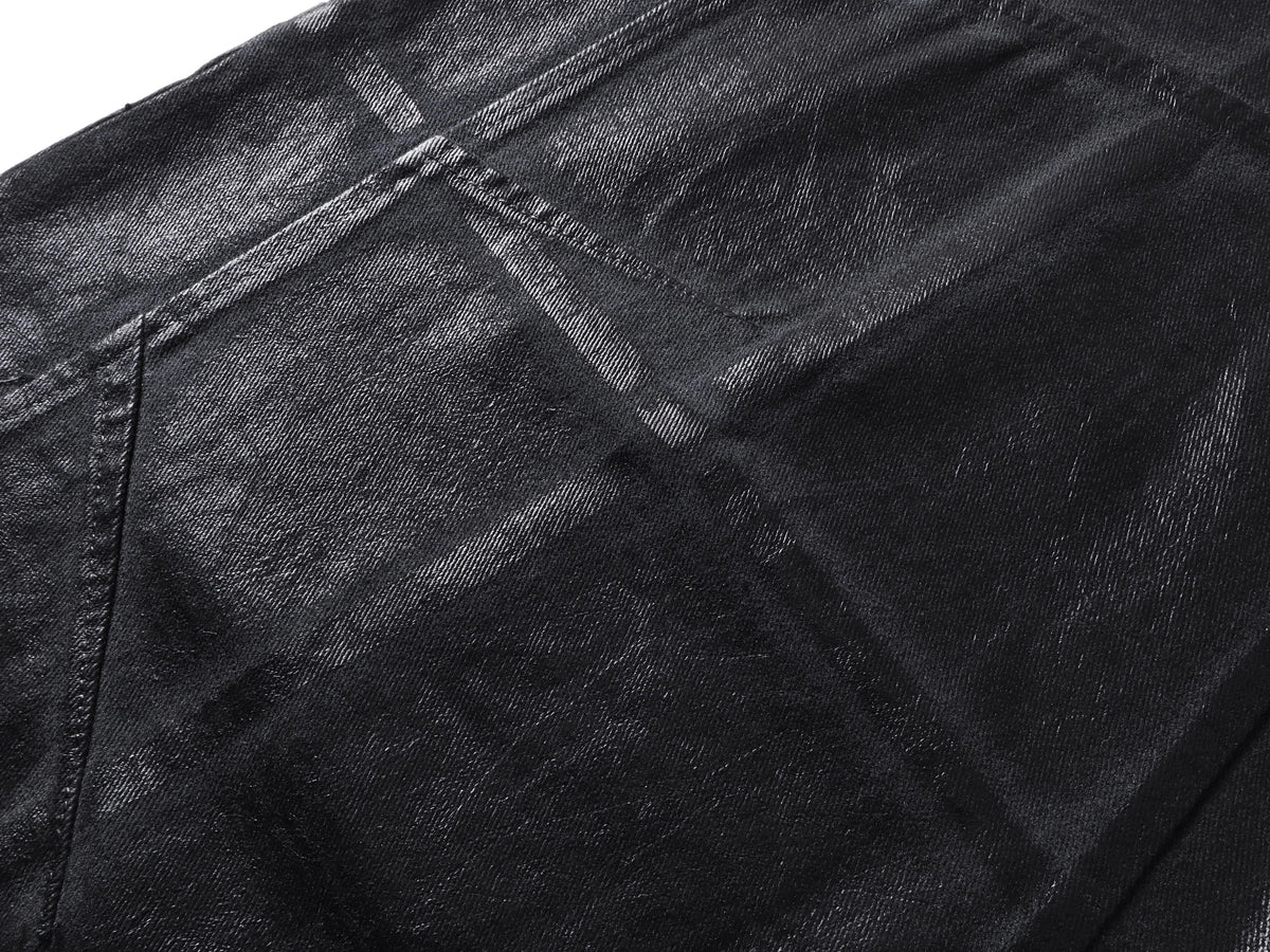 CRACKLE WAXED BAGGY PANTS