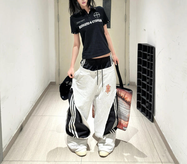 STUDDED PRINT POLO SHIRT