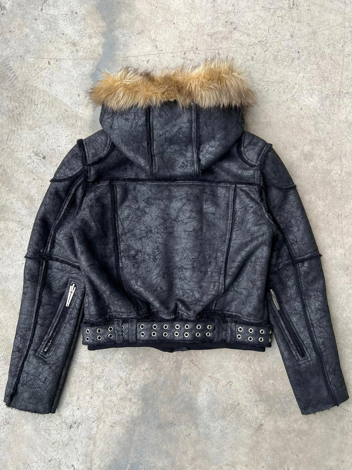 FAUX FUR MULTI-ZIPPER JACKET