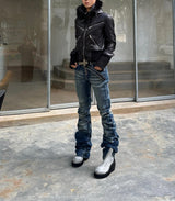 HOODED COTTON JACKET WITH DETACHABLE COLLAR