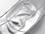 SILVER LIQUID LEATHER PANTS