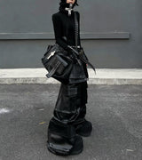 YMIRAU MULTI-POCKET LEATHER PANTS