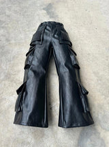 YMIRAU MULTI-POCKET LEATHER PANTS