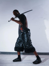 WAXED LEATHER WRESTLING PANTS