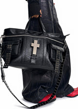 CROSSBODY LEATHER TOTE BAG