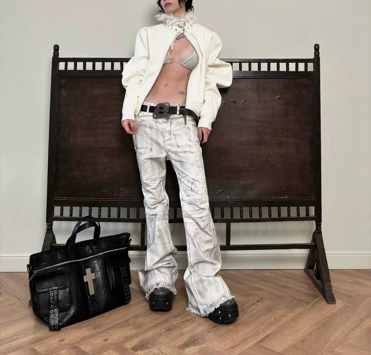 WRECKING WHITE WAX PANTS