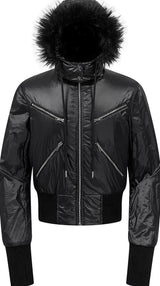 HOODED COTTON JACKET WITH DETACHABLE COLLAR