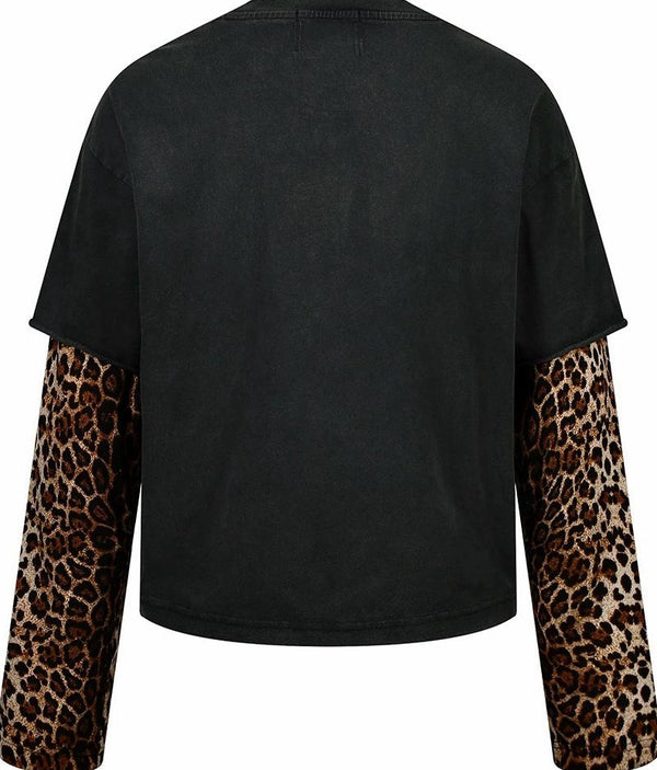 LEOPARD PRINT LONG SLEEVE TEE