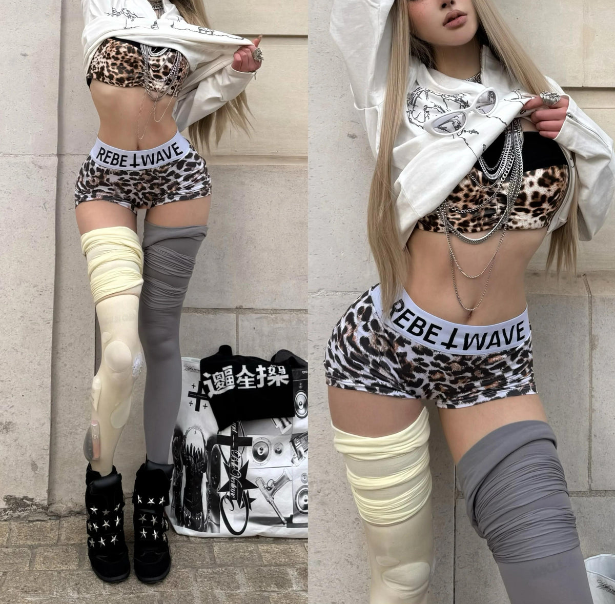 LEOPARD PRINT QUICK-DRY ICE PANTS