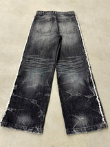 LIGHTNING STRIPE RAW EDGE JEANS