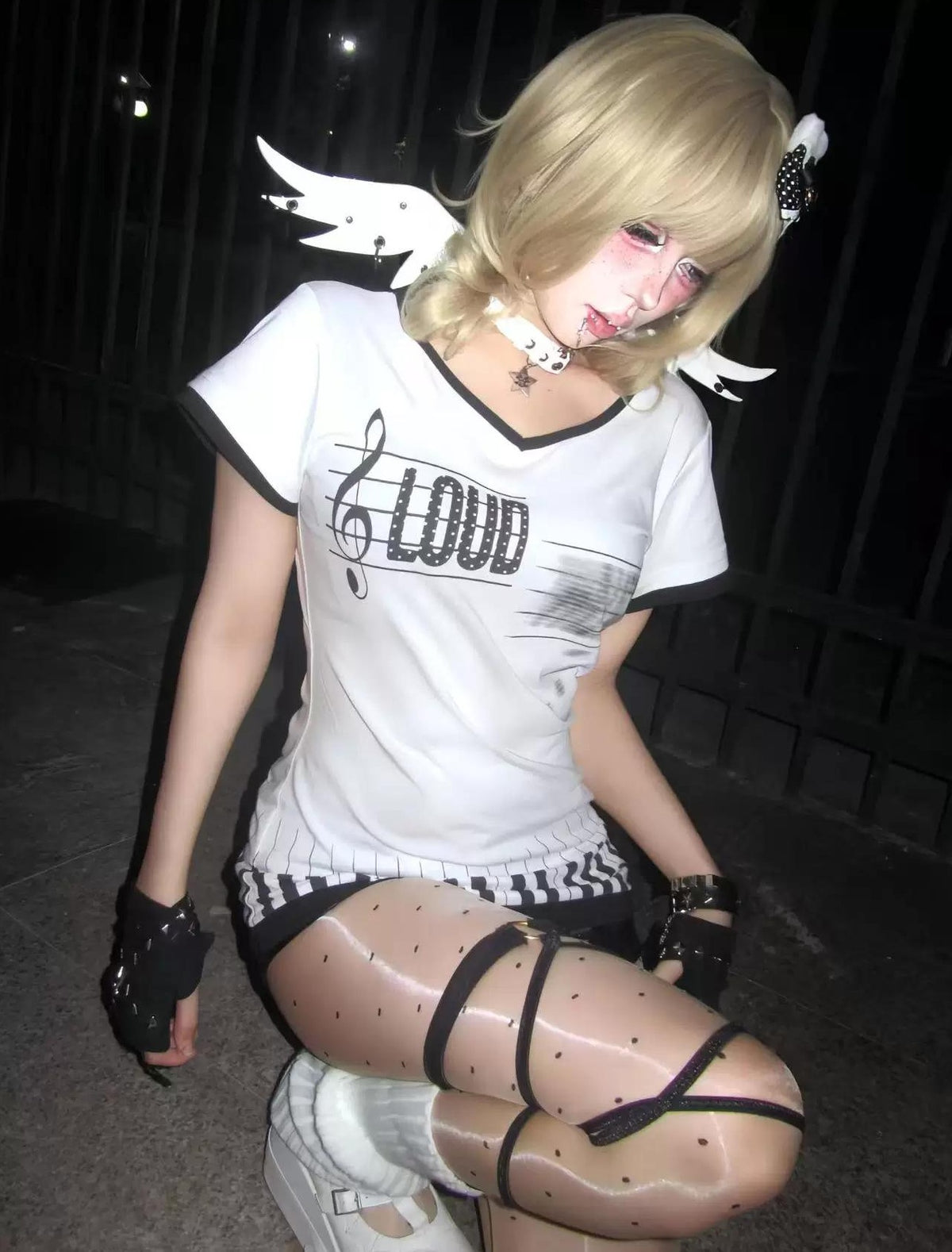 ポルカドットスリムＴシャツ