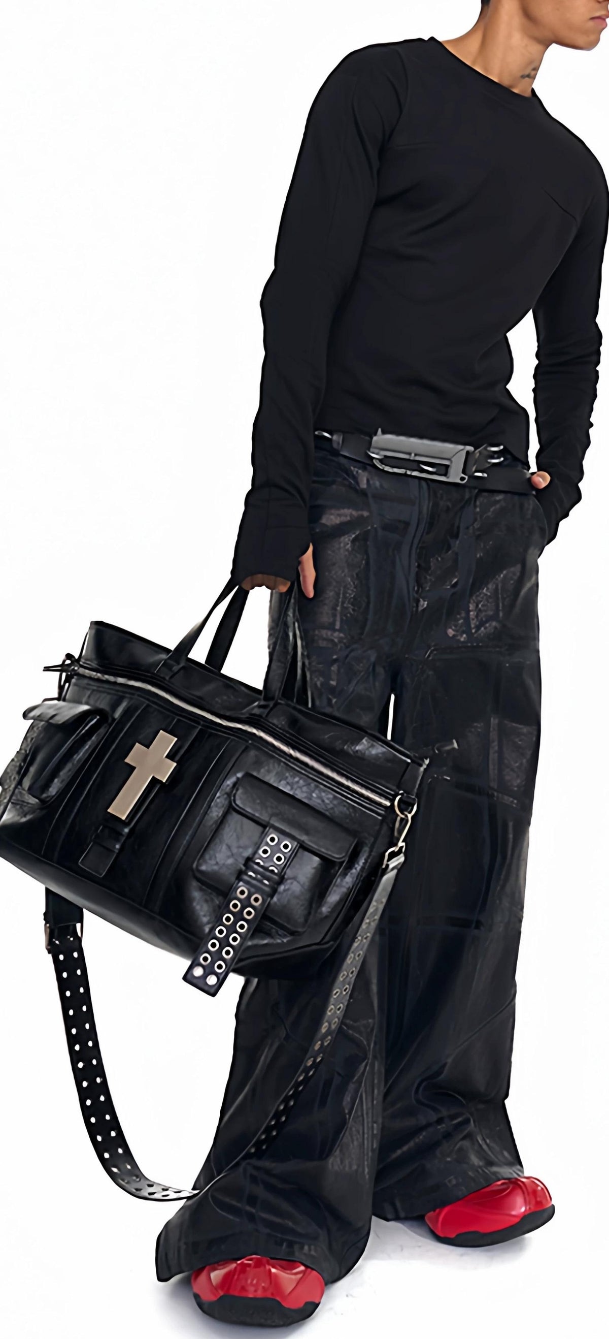 CROSSBODY LEATHER TOTE BAG