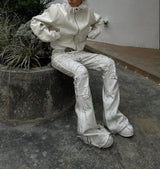 WRECKING WHITE WAX PANTS