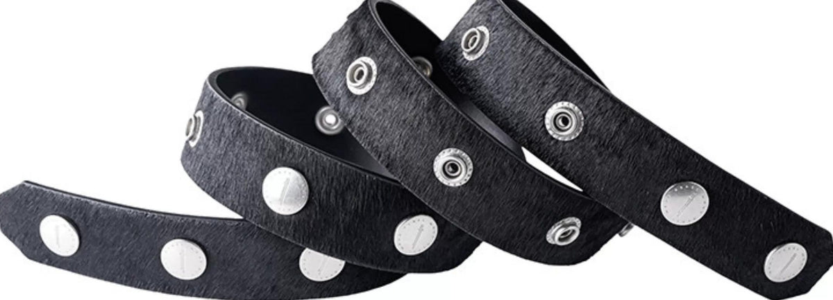 BLACK PONY HAIR BUCKLE BELT