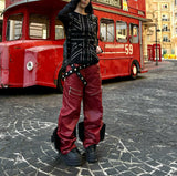 LIQUID METAL PINK COATED JEANS
