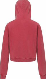PINK WASHED ZIPPER HOODIE