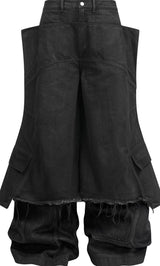 DESTRUCTION WAXED SKIRT PANTS