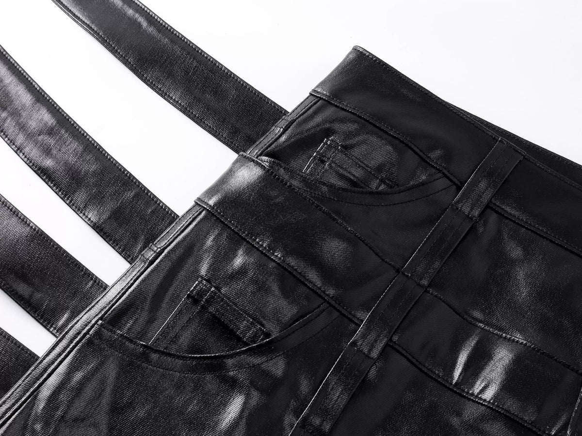 MULTI-WAIST LEATHER PANTS