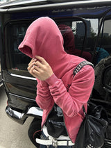 PINK WASHED ZIPPER HOODIE