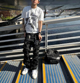 MULTI-ZIPPER SLIM FIT PANTS