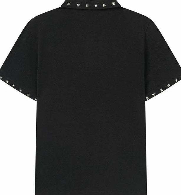 STUDDED PRINT POLO SHIRT