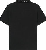 STUDDED PRINT POLO SHIRT