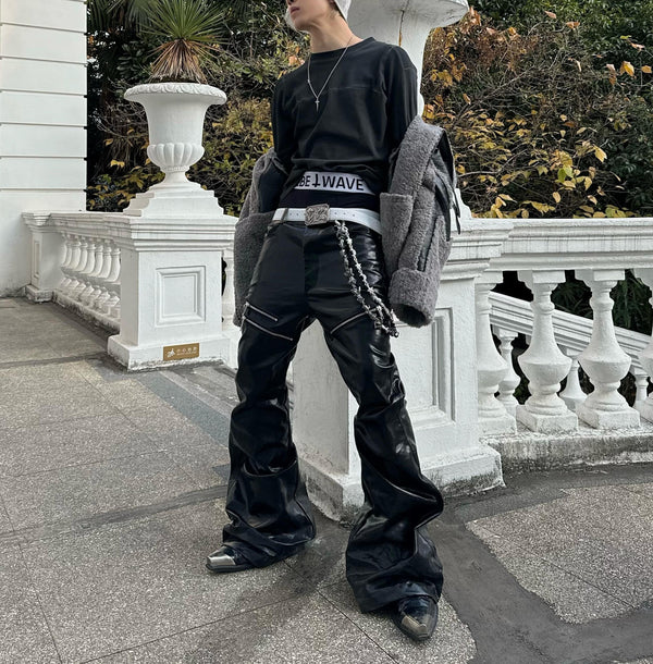 LIQUID METAL ZIPPER WAX PANTS