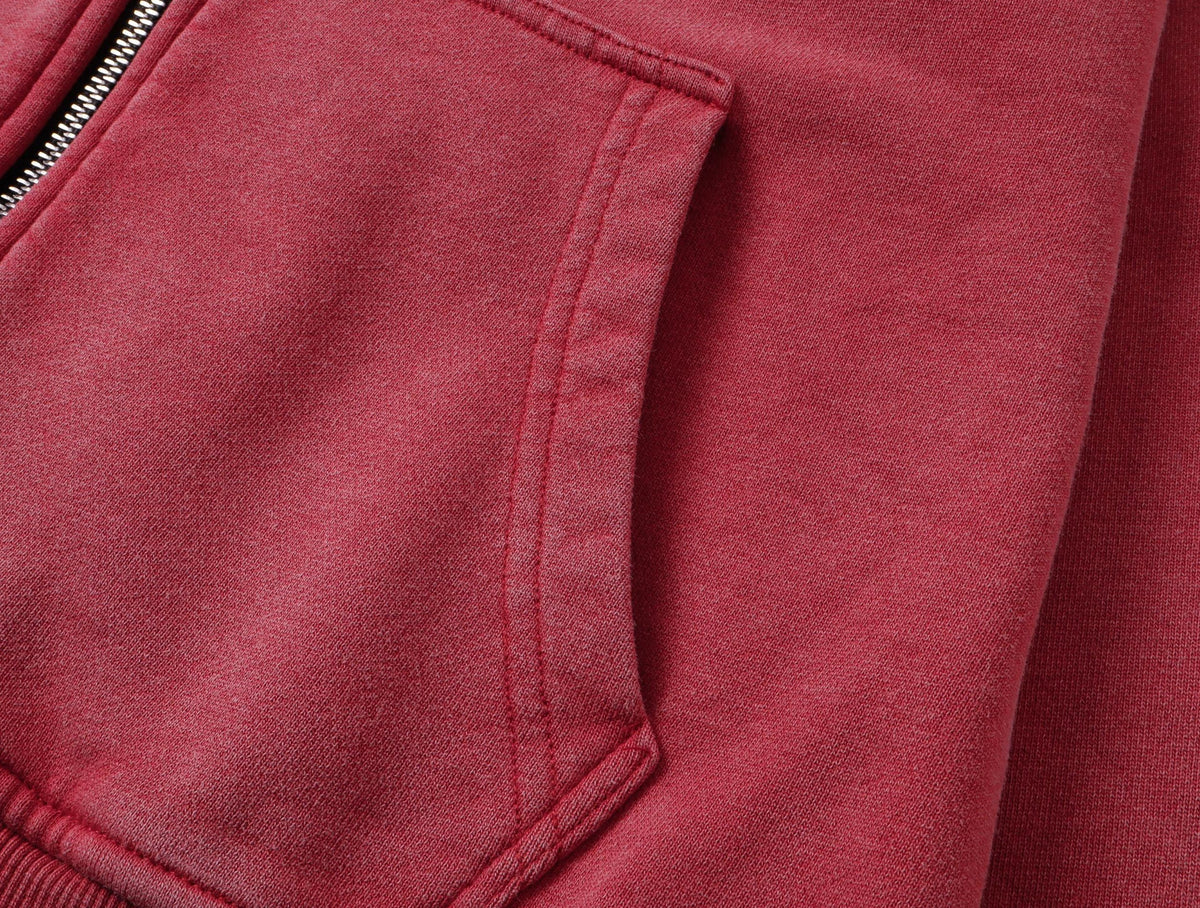 PINK WASHED ZIPPER HOODIE