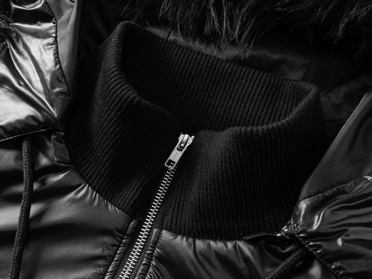 HOODED COTTON JACKET WITH DETACHABLE COLLAR