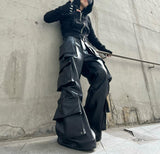 YMIRAU MULTI-POCKET LEATHER PANTS