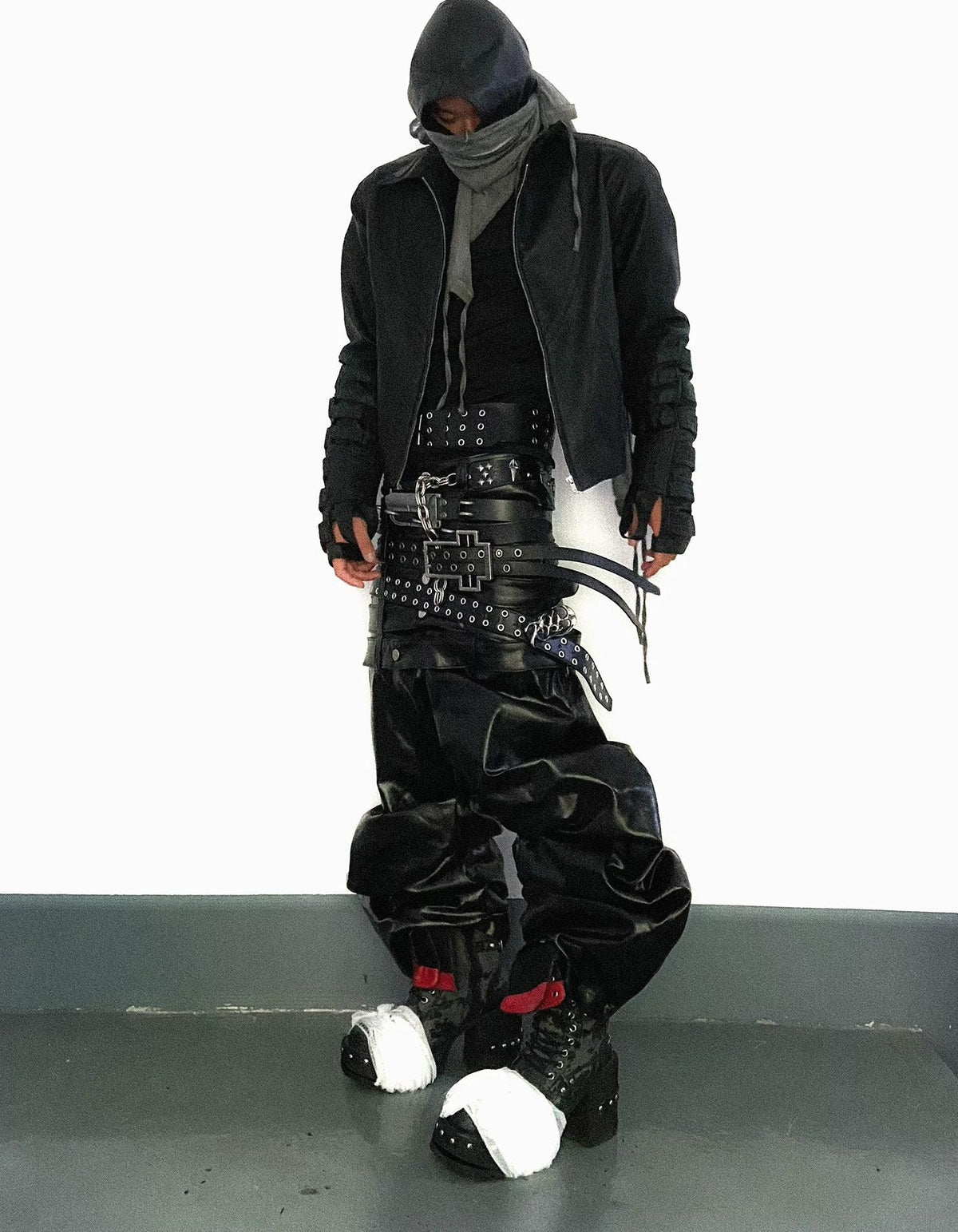 MULTI-WAIST LEATHER PANTS
