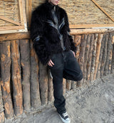 PATCHWORK LEATHER FUR JACKET