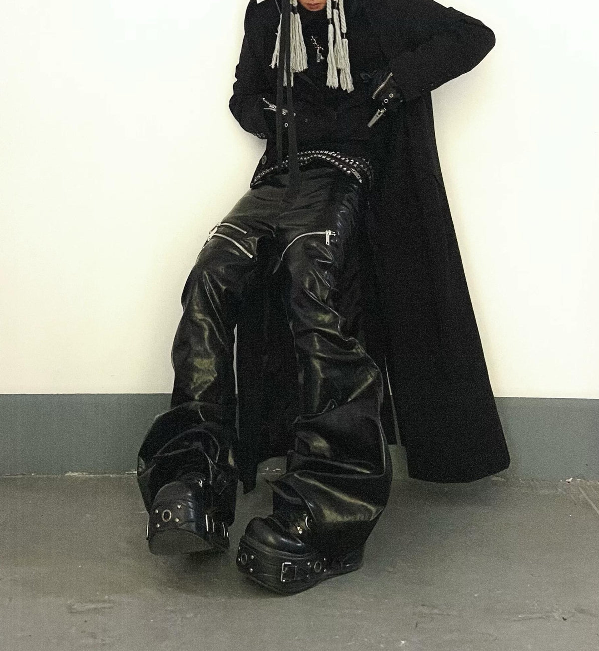 LIQUID METAL ZIPPER WAX PANTS
