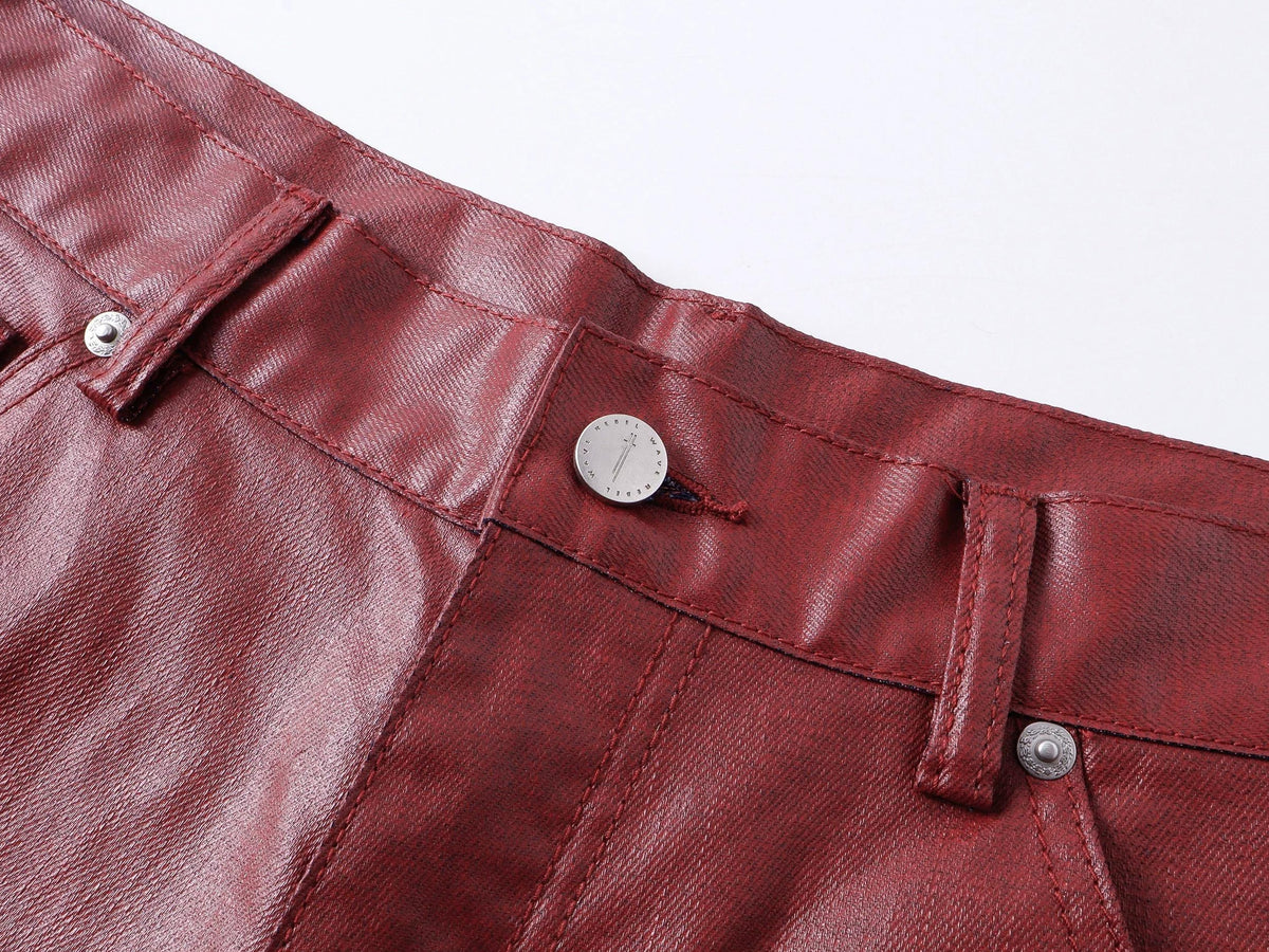 LIQUID METAL PINK COATED JEANS