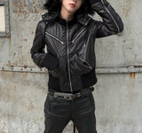 HOODED COTTON JACKET WITH DETACHABLE COLLAR
