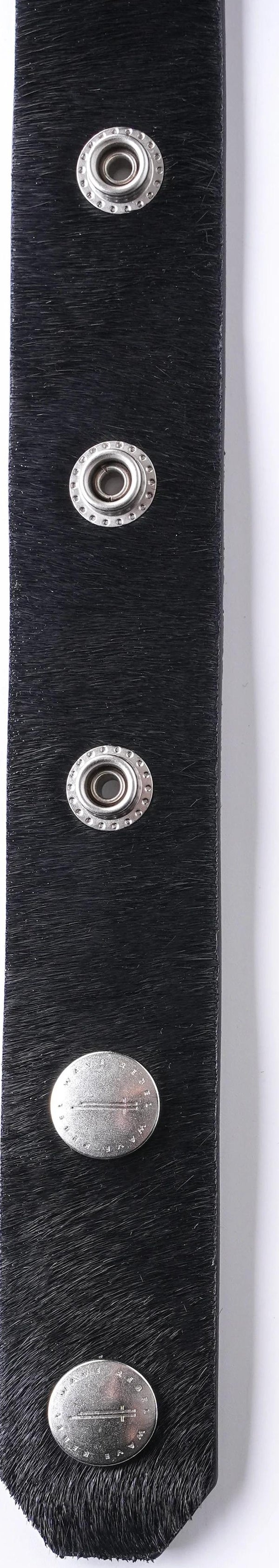 BLACK PONY HAIR BUCKLE BELT