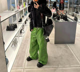 CRISPY GREEN LEATHER PANTS