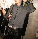 SANSKRIT PRINT WAFFLE LONG SLEEVE T-SHIRT