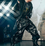 MULTI-WAIST LEATHER PANTS