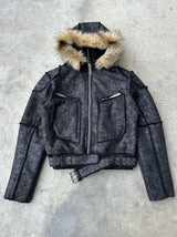 FAUX FUR MULTI-ZIPPER JACKET