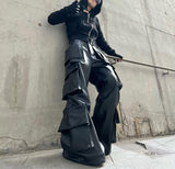 YMIRAU MULTI-POCKET LEATHER PANTS