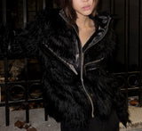 PATCHWORK LEATHER FUR JACKET
