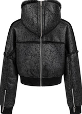 FUR COLLAR MULTI-ZIP JACKET