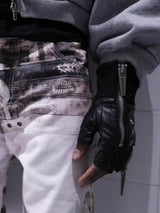 PUNK LAYERED ZIPPER GLOVES