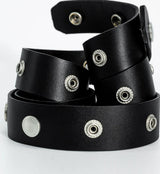 STUDDED LEATHER BUCKLE BELT