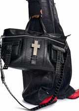 CROSSBODY LEATHER TOTE BAG