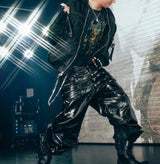 MULTI-WAIST LEATHER PANTS