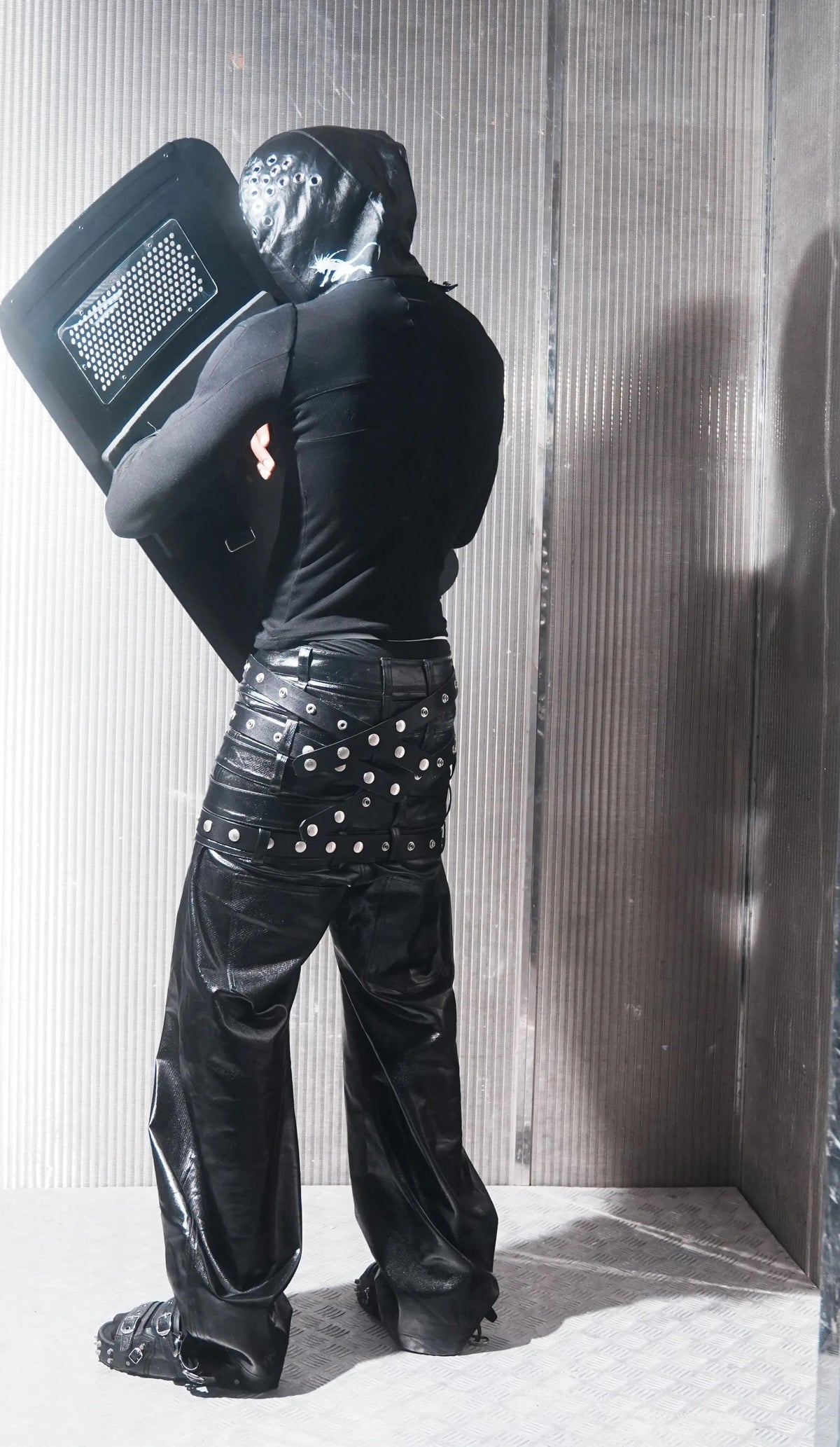 MULTI-WAIST LEATHER PANTS
